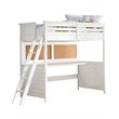 Rosebery Kids Twin Loft Bed with Desk in White