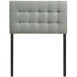 Modern Fabric Upholstered Twin Panel Headboard in Gray