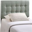 Modern Fabric Upholstered Twin Panel Headboard in Gray