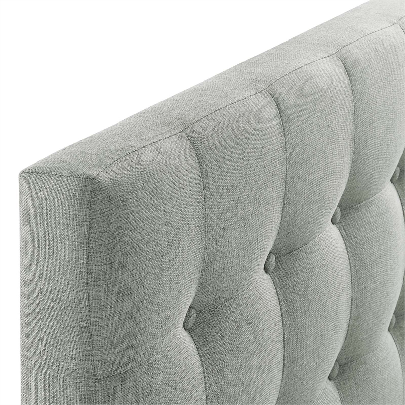 Modern Fabric Upholstered Twin Panel Headboard in Gray
