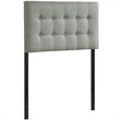 Modern Fabric Upholstered Twin Panel Headboard in Gray