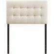 Modern Fabric Upholstered Twin Panel Headboard in Ivory