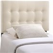Modern Fabric Upholstered Twin Panel Headboard in Ivory