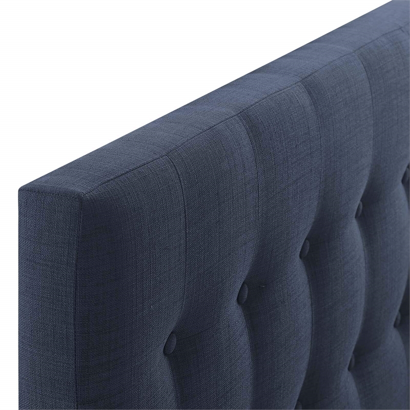 Modern Fabric Upholstered Twin Panel Headboard in Navy