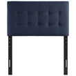 Modern Fabric Upholstered Twin Panel Headboard in Navy