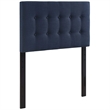 Modern Fabric Upholstered Twin Panel Headboard in Navy