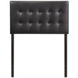 Modern Vinyl Twin Panel Headboard with Wood Frame in Black