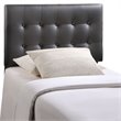 Modern Vinyl Twin Panel Headboard with Wood Frame in Black