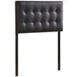 Modern Vinyl Twin Panel Headboard with Wood Frame in Black