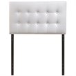 Modern Vinyl Twin Panel Headboard with Wood Frame in White