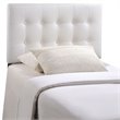 Modern Vinyl Twin Panel Headboard with Wood Frame in White