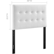 Modern Vinyl Twin Panel Headboard with Wood Frame in White