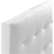 Modern Vinyl Twin Panel Headboard with Wood Frame in White