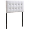 Modern Vinyl Twin Panel Headboard with Wood Frame in White