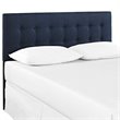Modern Fabric Upholstered Queen Panel Headboard in Navy