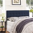 Modern Fabric Upholstered Queen Panel Headboard in Navy