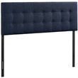 Modern Fabric Upholstered Queen Panel Headboard in Navy