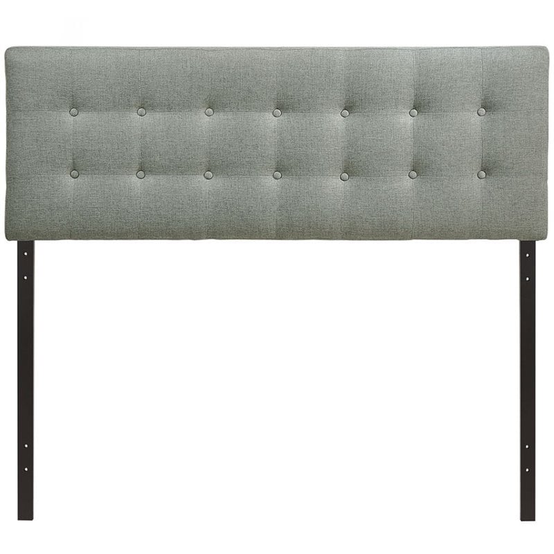Upholstered Queen Panel Headboard in Gray
