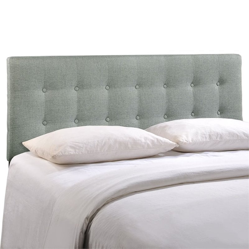 Upholstered Queen Panel Headboard in Gray