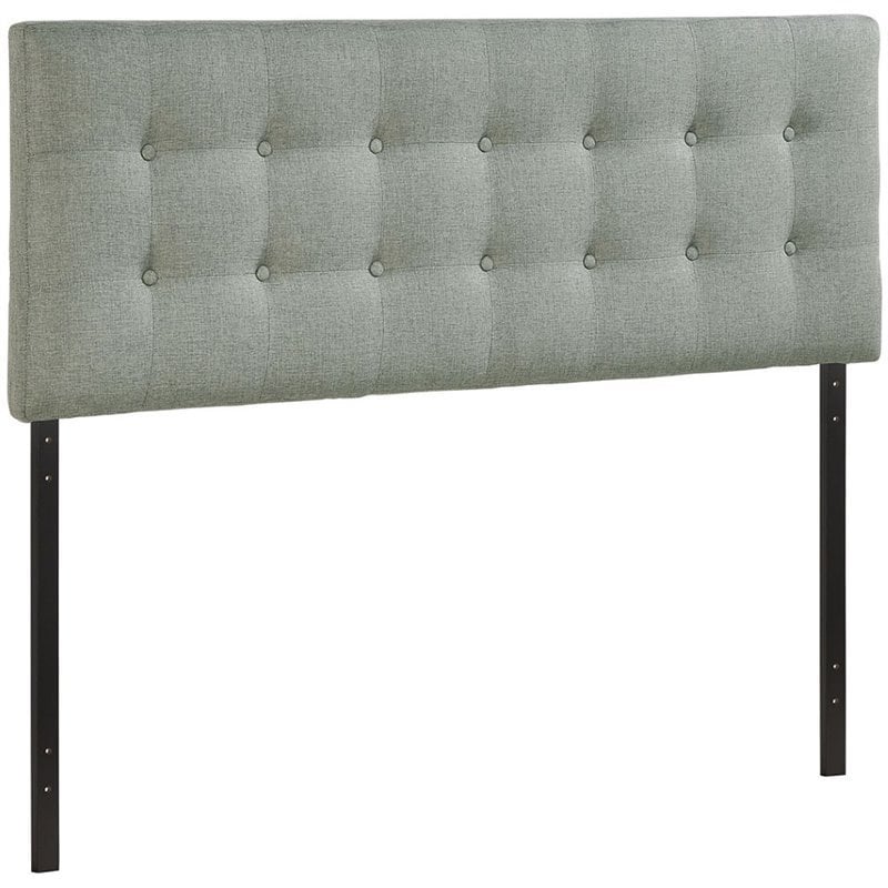 Upholstered Queen Panel Headboard in Gray