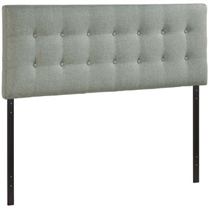Upholstered Queen Panel Headboard in Gray