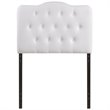 Modern Vinyl Twin Tufted Panel Headboard with Wood Frame in White