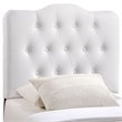 Modern Vinyl Twin Tufted Panel Headboard with Wood Frame in White