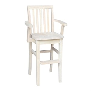 Rosebery Kids Solid Wood Youth Chair with Butcher Block Surface in Natural