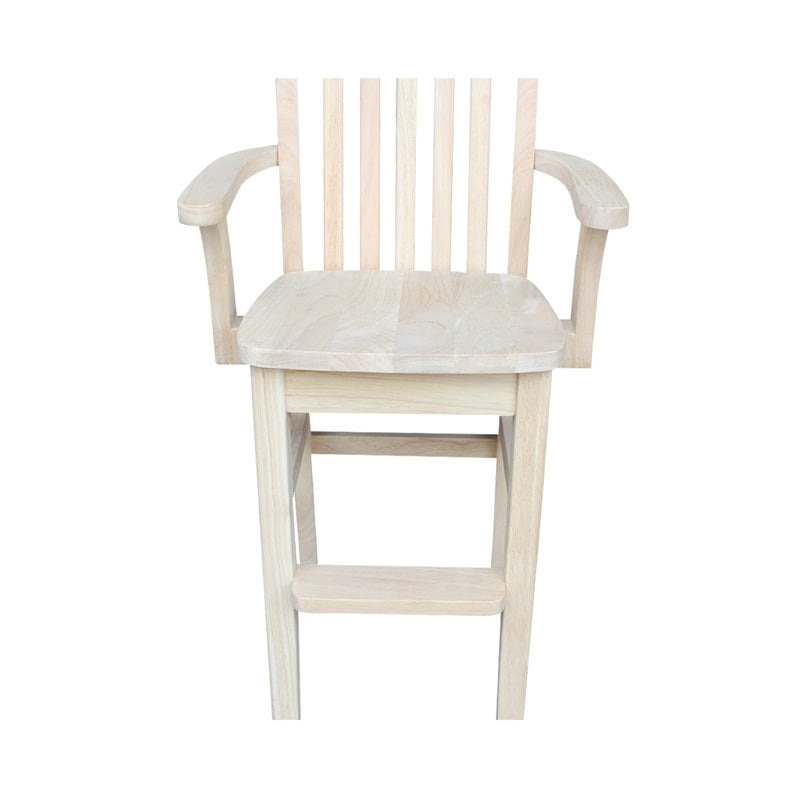 Rosebery Kids Solid Wood Youth Chair with Butcher Block Surface in Natural
