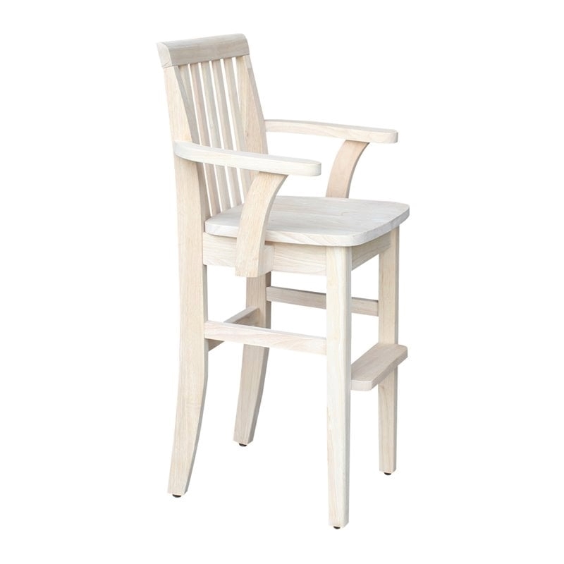 Rosebery Kids Solid Wood Youth Chair with Butcher Block Surface in Natural