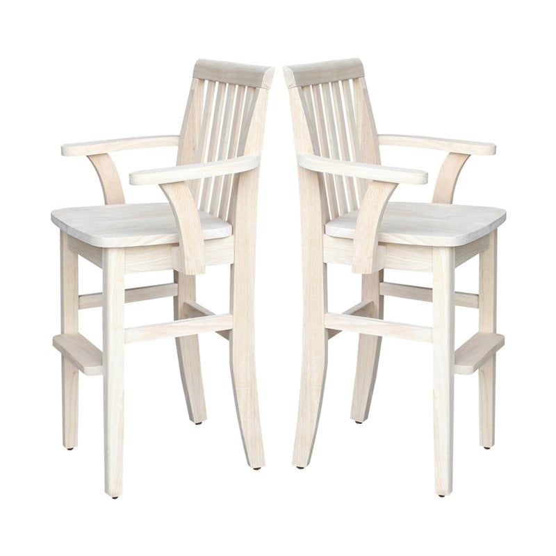 Rosebery Kids Solid Wood Youth Chair with Butcher Block Surface in Natural