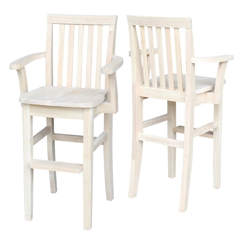 Rosebery Kids Solid Wood Youth Chair with Butcher Block Surface in Natural