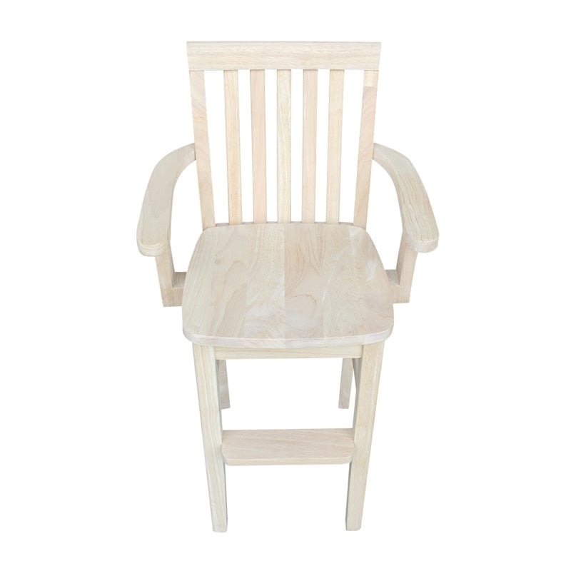 Rosebery Kids Solid Wood Youth Chair with Butcher Block Surface in Natural