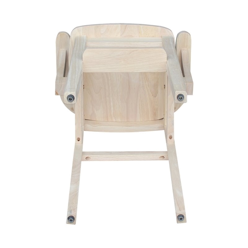 Rosebery Kids Solid Wood Youth Chair with Butcher Block Surface in Natural