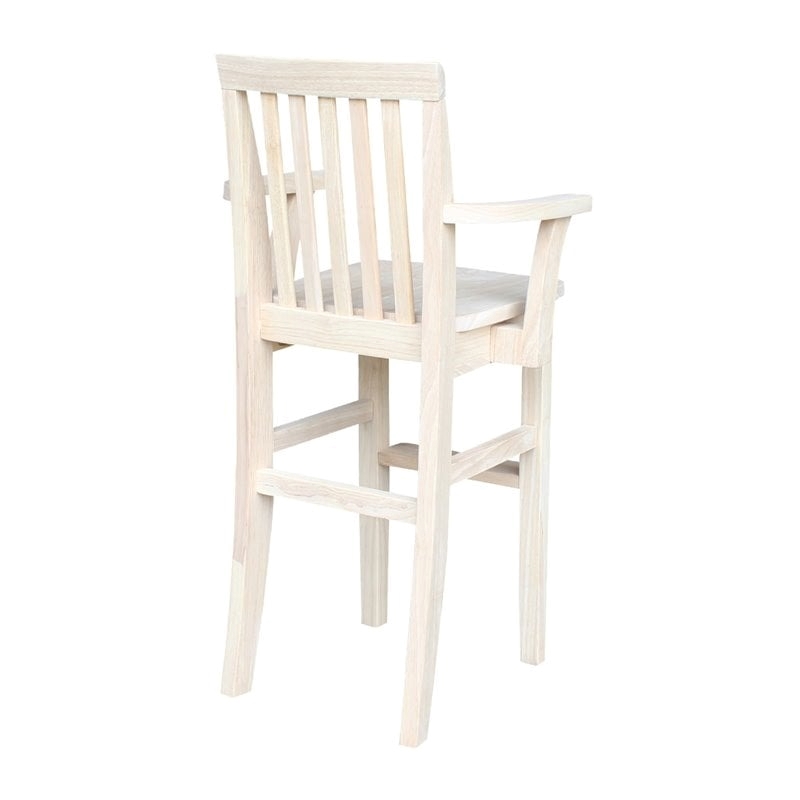 Rosebery Kids Solid Wood Youth Chair with Butcher Block Surface in Natural