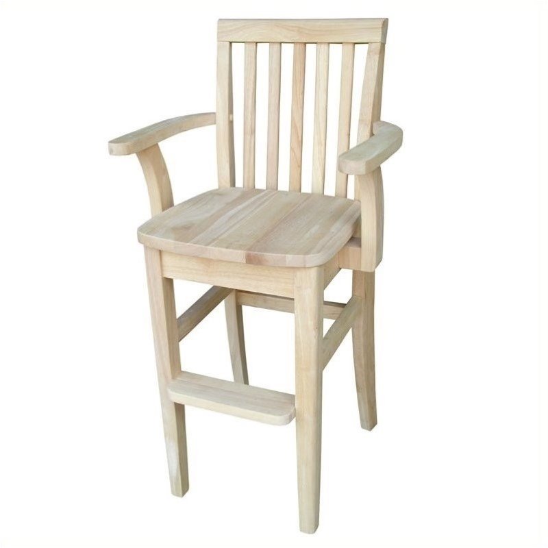 Rosebery Kids Solid Wood Youth Chair with Butcher Block Surface in Natural