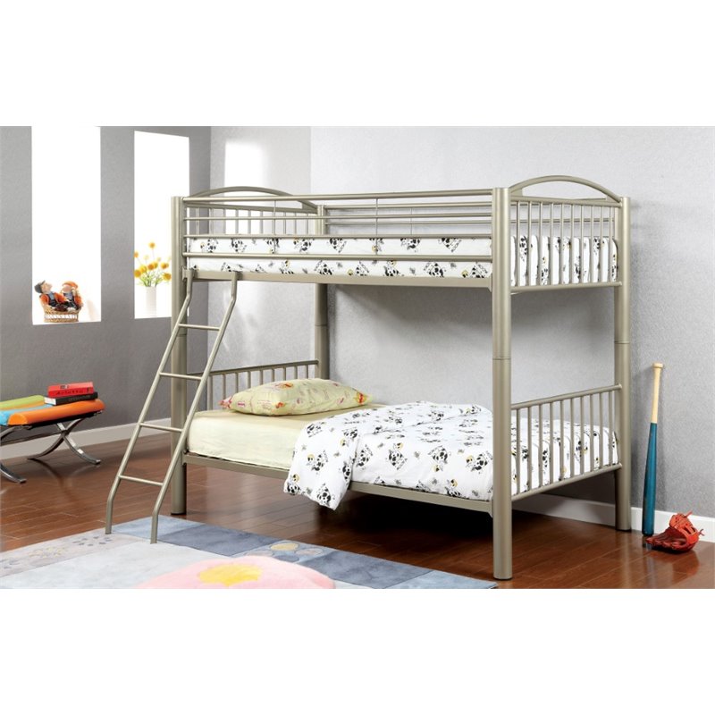 Rosebery Kids Contemporary Metal Twin over Twin Bunk Bed in Gold