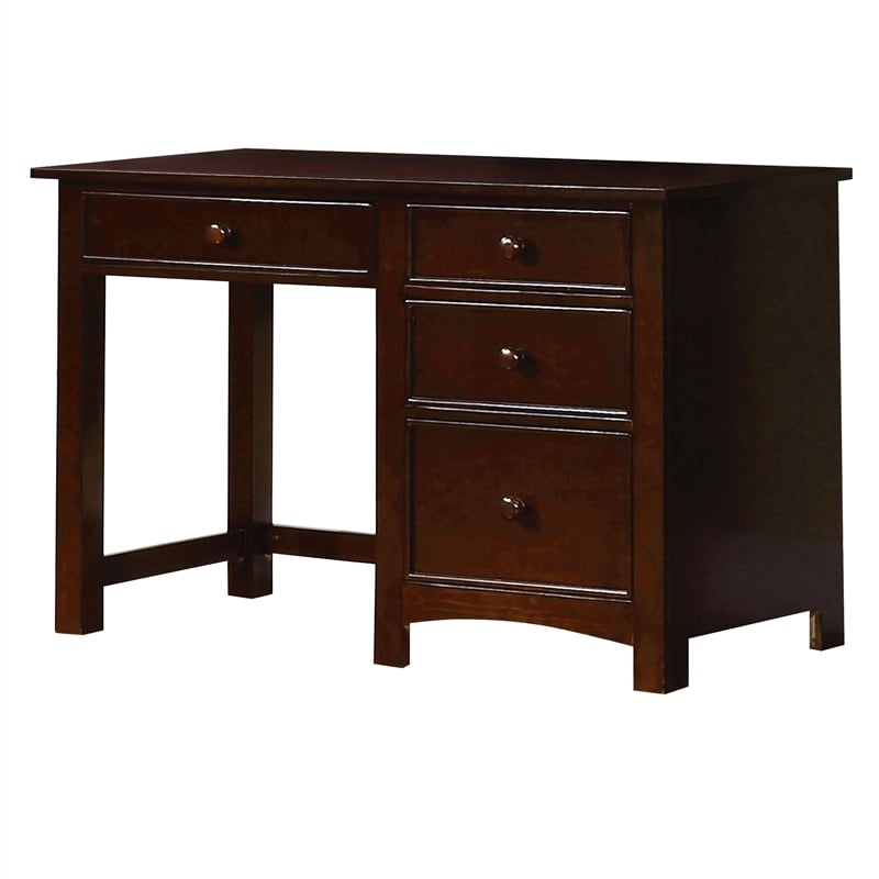 Transitional Solid Wood Desk in Dark Walnut