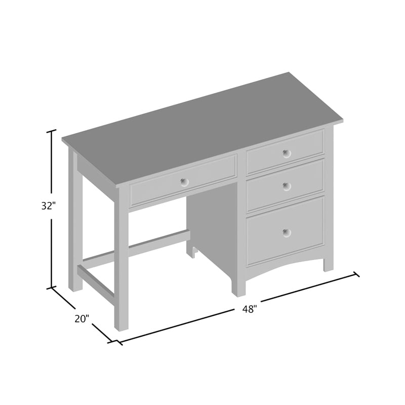 Transitional Solid Wood Desk in Dark Walnut