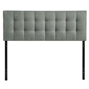 Full Tufted Panel Headboard in Gray