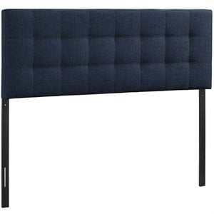 Modern Fabric Full Tufted Panel Headboard in Navy