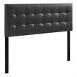 Modern Faux Leather Full Tufted Panel Headboard in Black