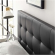 Modern Faux Leather Full Tufted Panel Headboard in Black