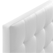 Modern Faux Leather Full Tufted Panel Headboard in White