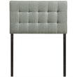 Modern Fabric Twin Tufted Panel Headboard in Gray