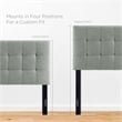 Modern Fabric Twin Tufted Panel Headboard in Gray