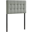 Modern Fabric Twin Tufted Panel Headboard in Gray