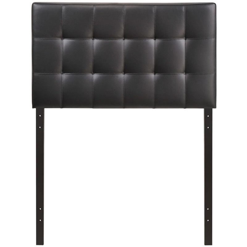 Twin Vinyl Tufted Panel Headboard in Black