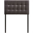 Modern Vinyl Twin Tufted Panel Headboard in Brown