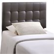 Modern Vinyl Twin Tufted Panel Headboard in Brown